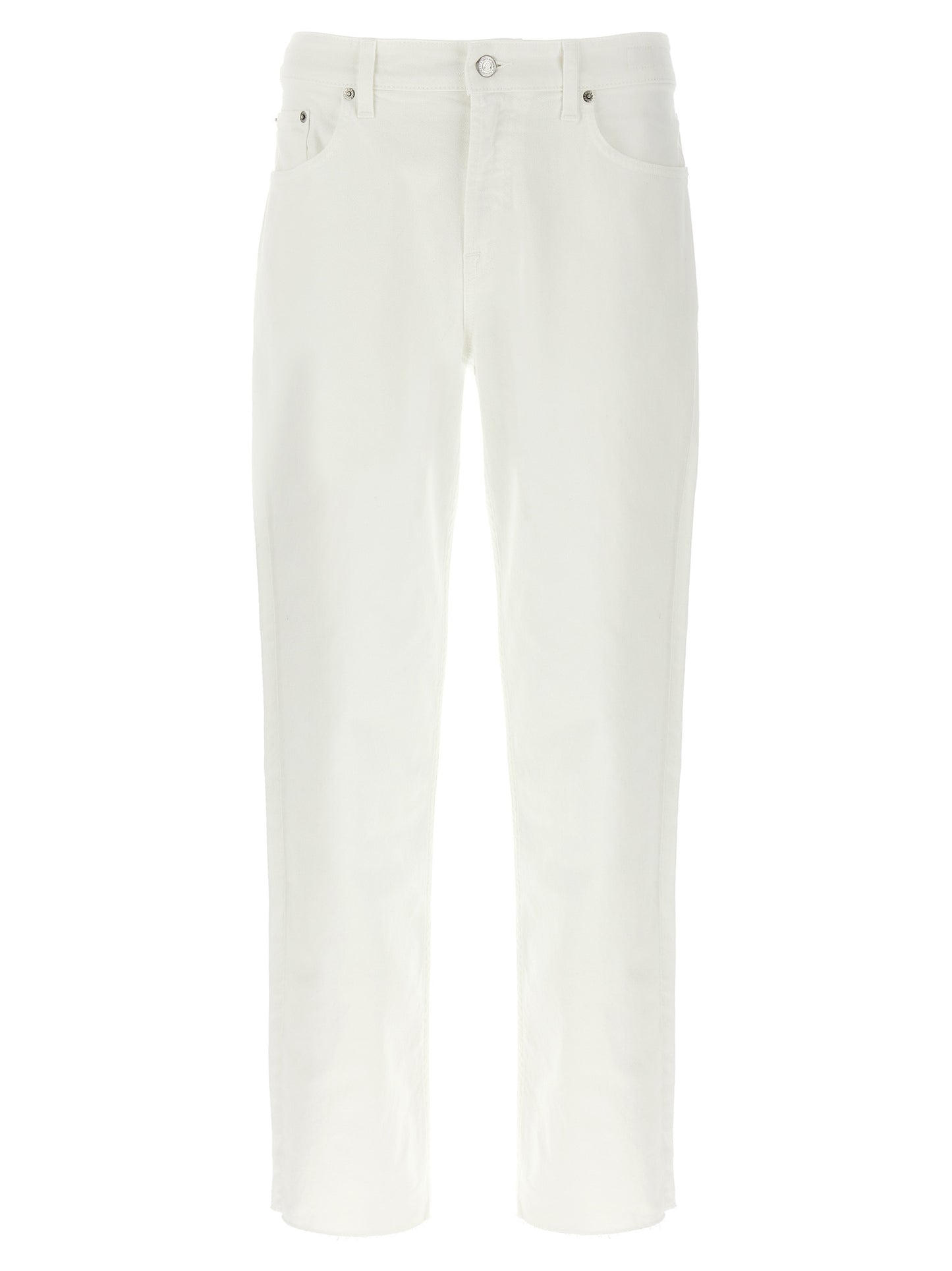 Department 5 White Cotton Straight-Leg Jeans