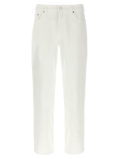 Department 5 White Cotton Straight-Leg Jeans