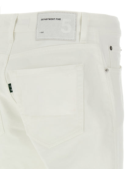Department 5 White Cotton Straight-Leg Jeans