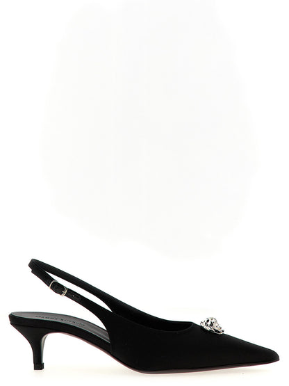 Magda Butrym Black Silk Mid Heel Pumps