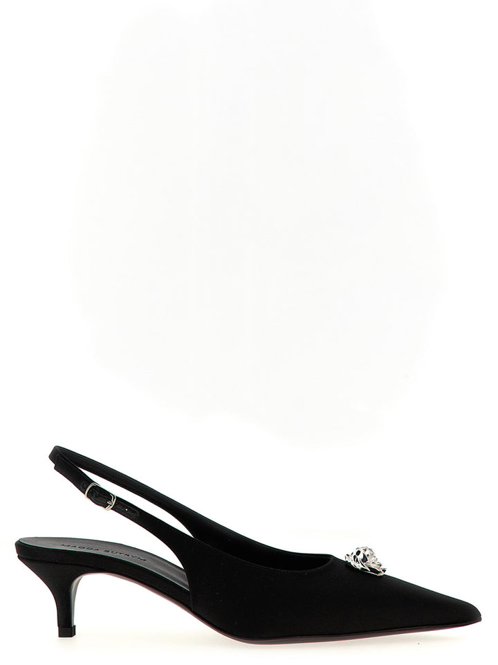 Magda Butrym Black Silk Mid Heel Pumps