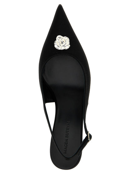 Magda Butrym Black Silk Mid Heel Pumps