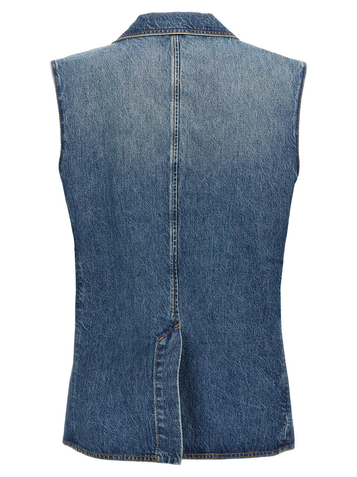 Coperni Blue Cotton Sleeveless Jacket