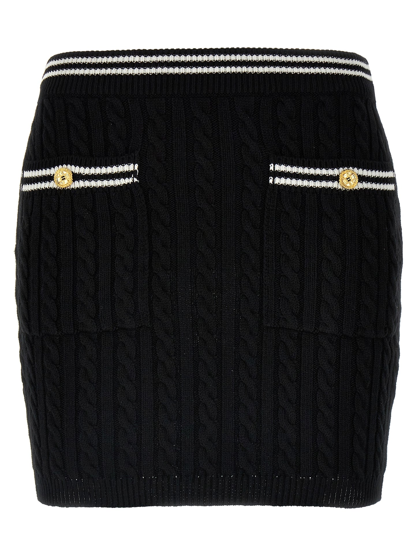 Alessandra Rich Bicolor Cotton Long Skirt
