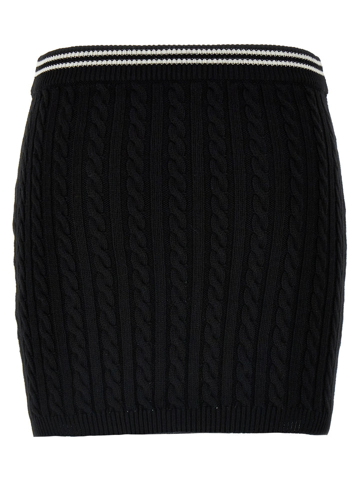 Alessandra Rich Bicolor Cotton Long Skirt