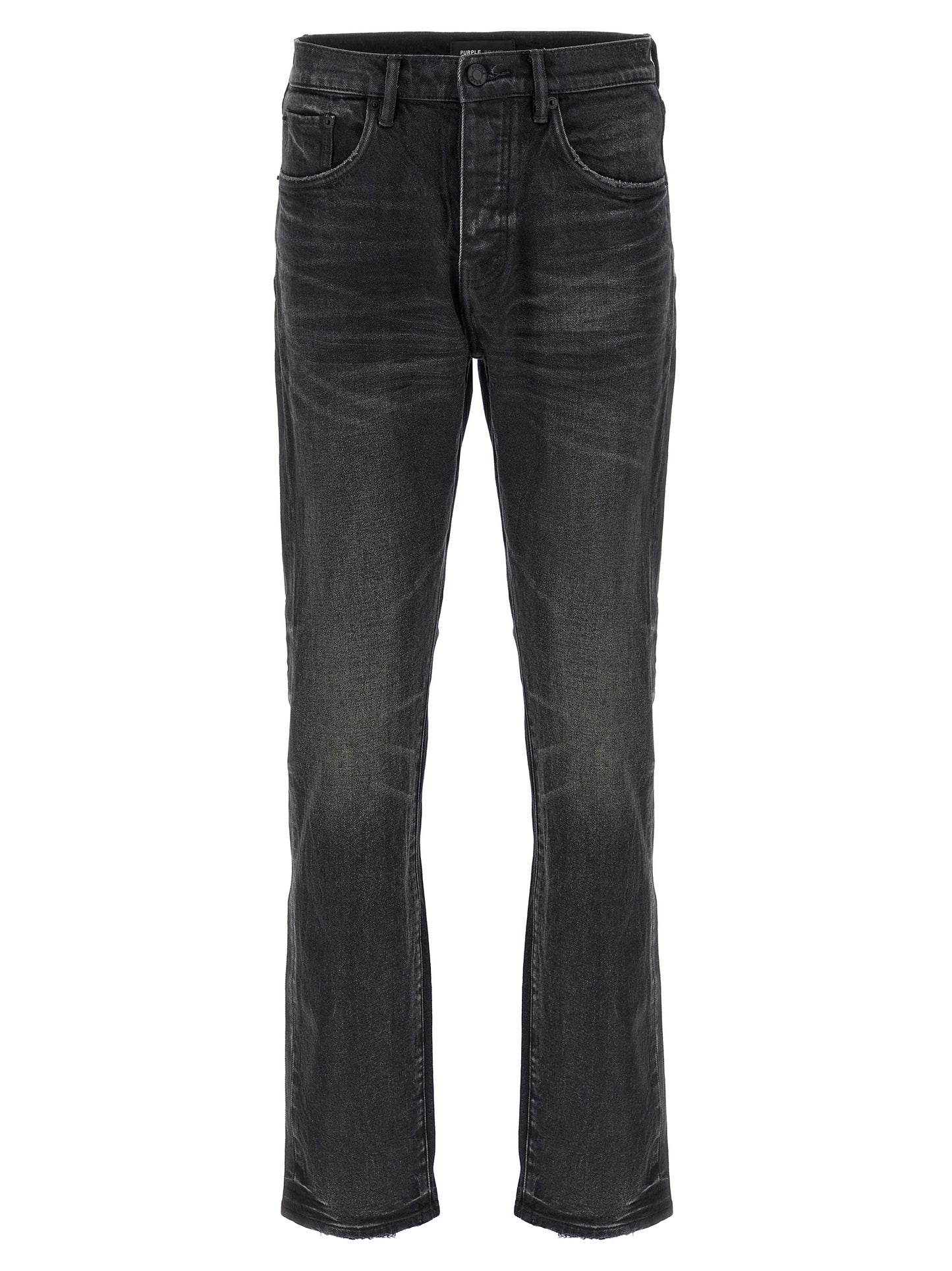 PURPLE Black Cotton Straight-Leg Jeans