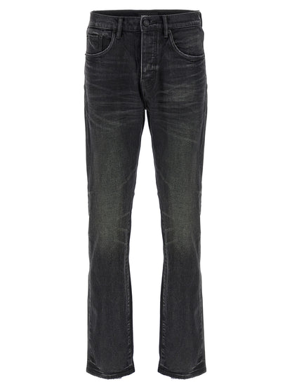 PURPLE Black Cotton Straight-Leg Jeans