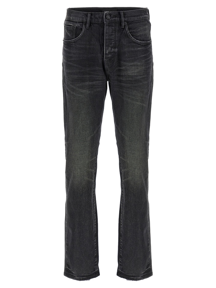 PURPLE Black Cotton Straight-Leg Jeans
