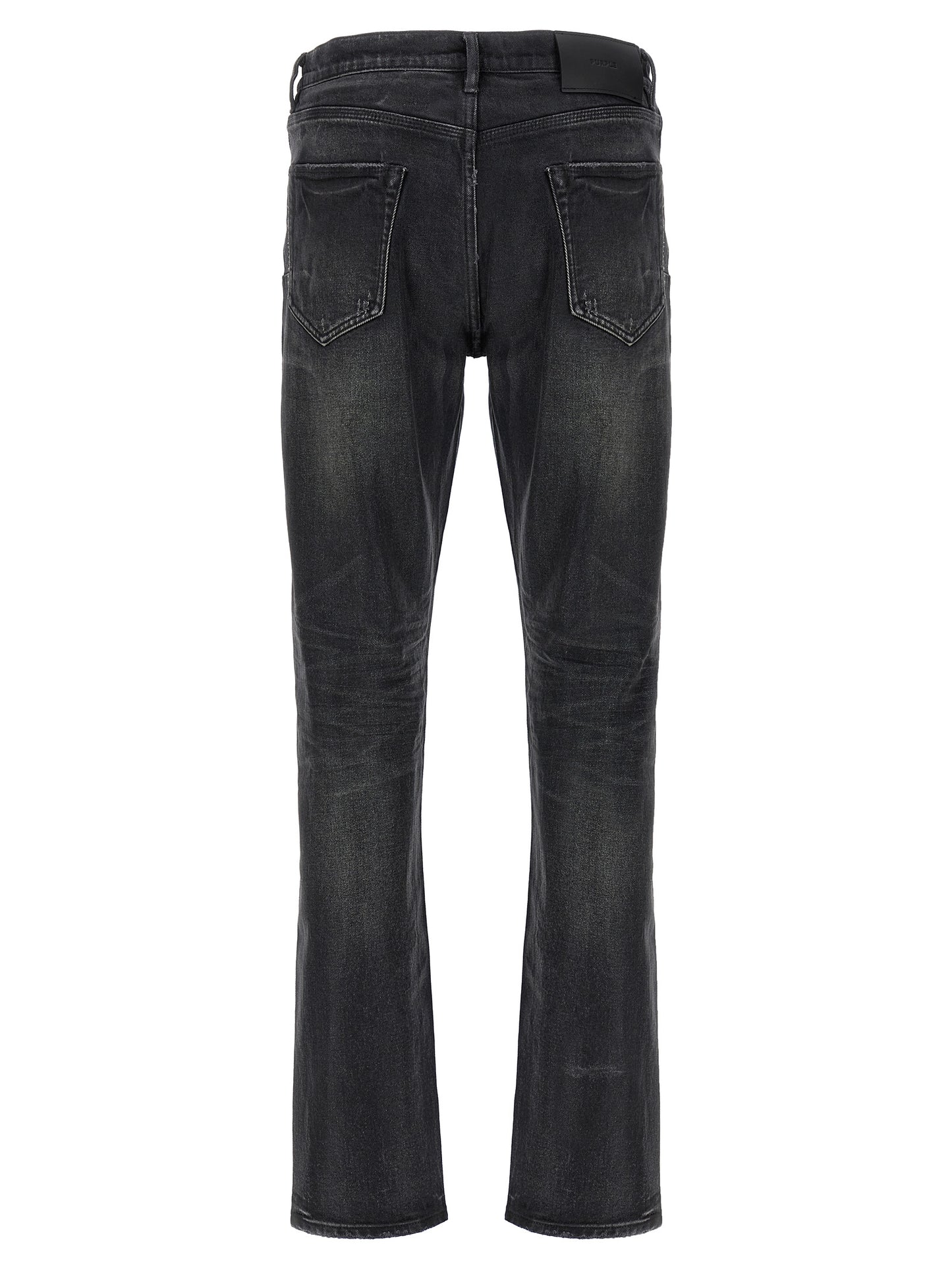 PURPLE Black Cotton Straight-Leg Jeans