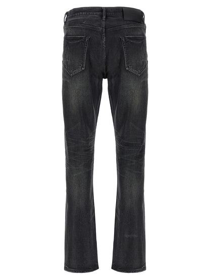PURPLE Black Cotton Straight-Leg Jeans