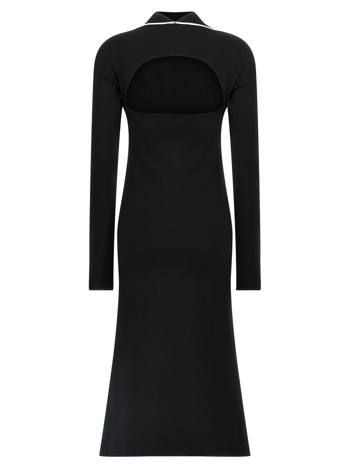 Sportmax Bicolor Viscose Midi Dress