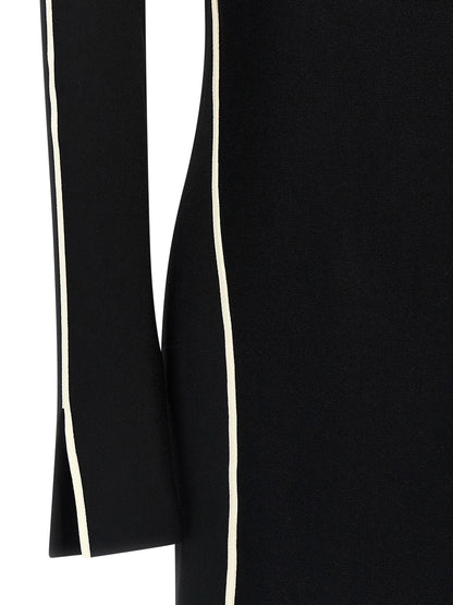 Sportmax Bicolor Viscose Midi Dress