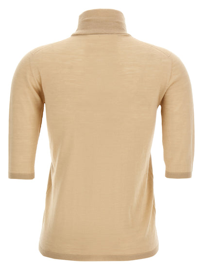 Max Mara Beige Virgin Wool Cardigan