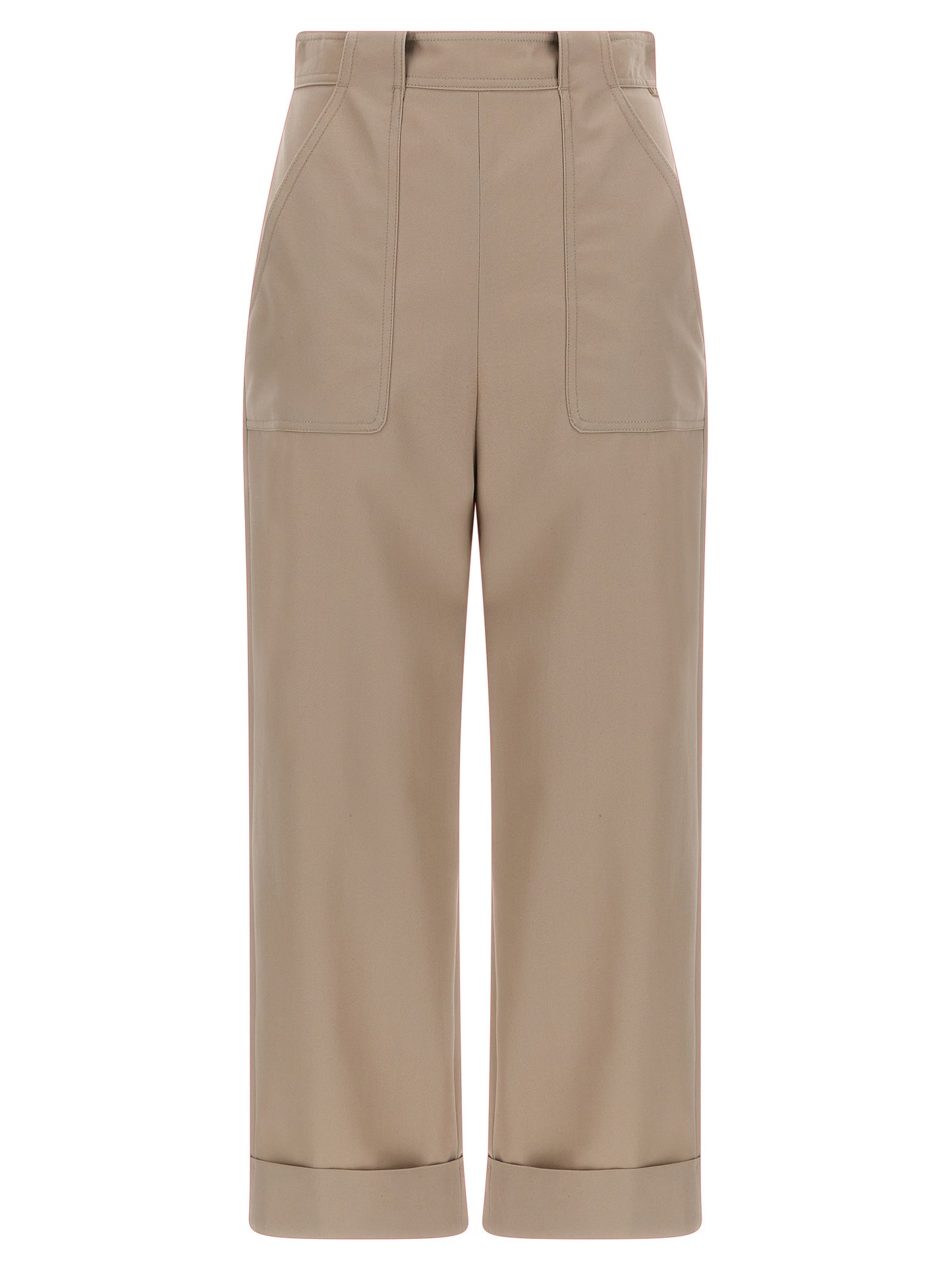 Max Mara Beige Cotton Casual Pants