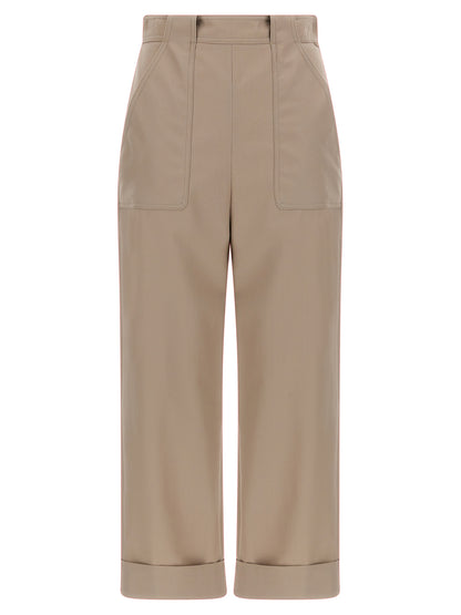Max Mara Beige Cotton Casual Pants