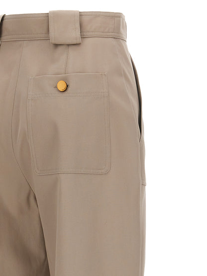 Max Mara Beige Cotton Casual Pants
