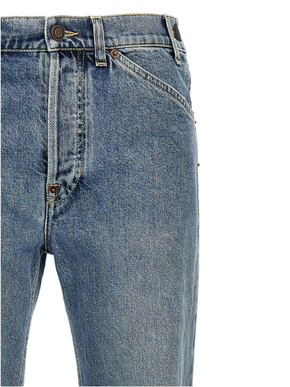 Moschino Blue Cotton Straight-Leg Jeans