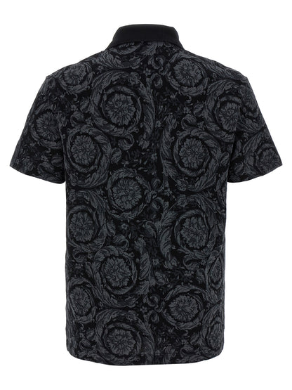 Versace Gray Cotton Polo Shirt