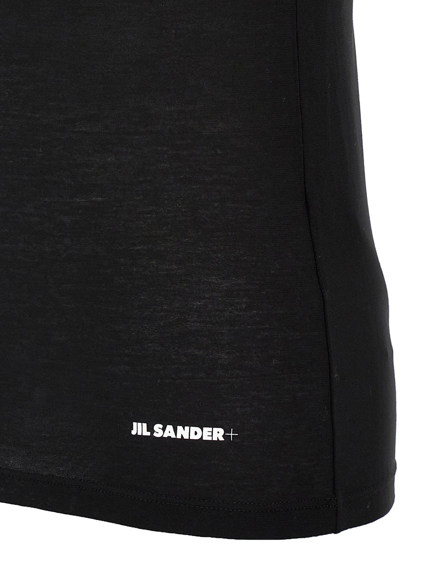 Jil Sander Black Cotton Sleeveles T-Shirt