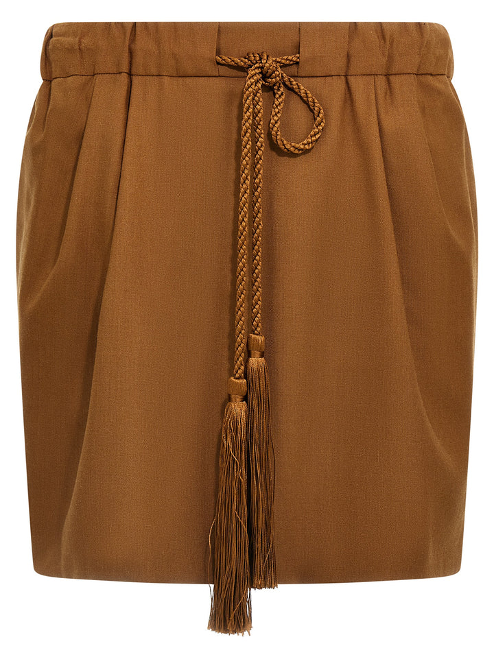Max Mara Brown Virgin Wool Long Skirt