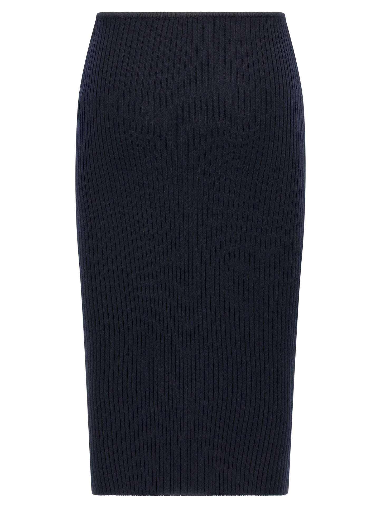 Courrèges Blue Viscose Midi Skirt