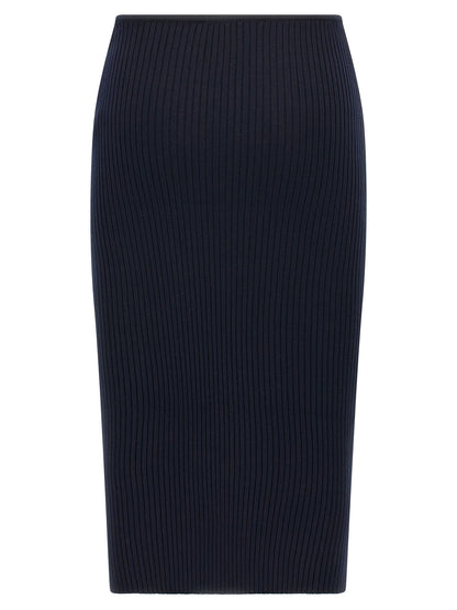 Courrèges Blue Viscose Midi Skirt