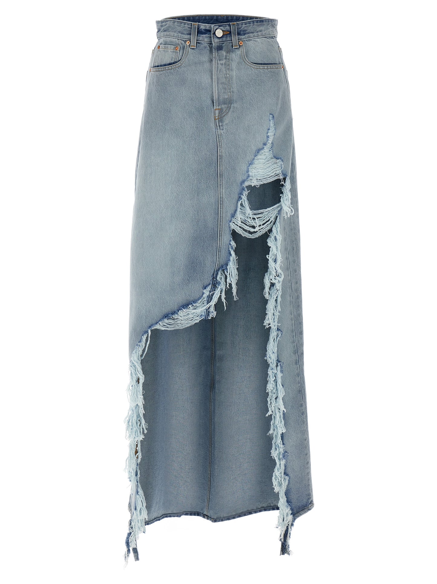 Vetements Blue Cotton Mini Skirt