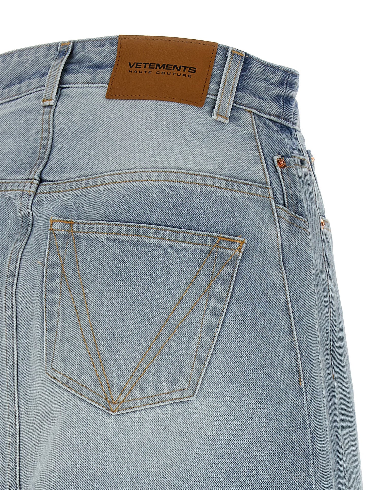 Vetements Blue Cotton Mini Skirt