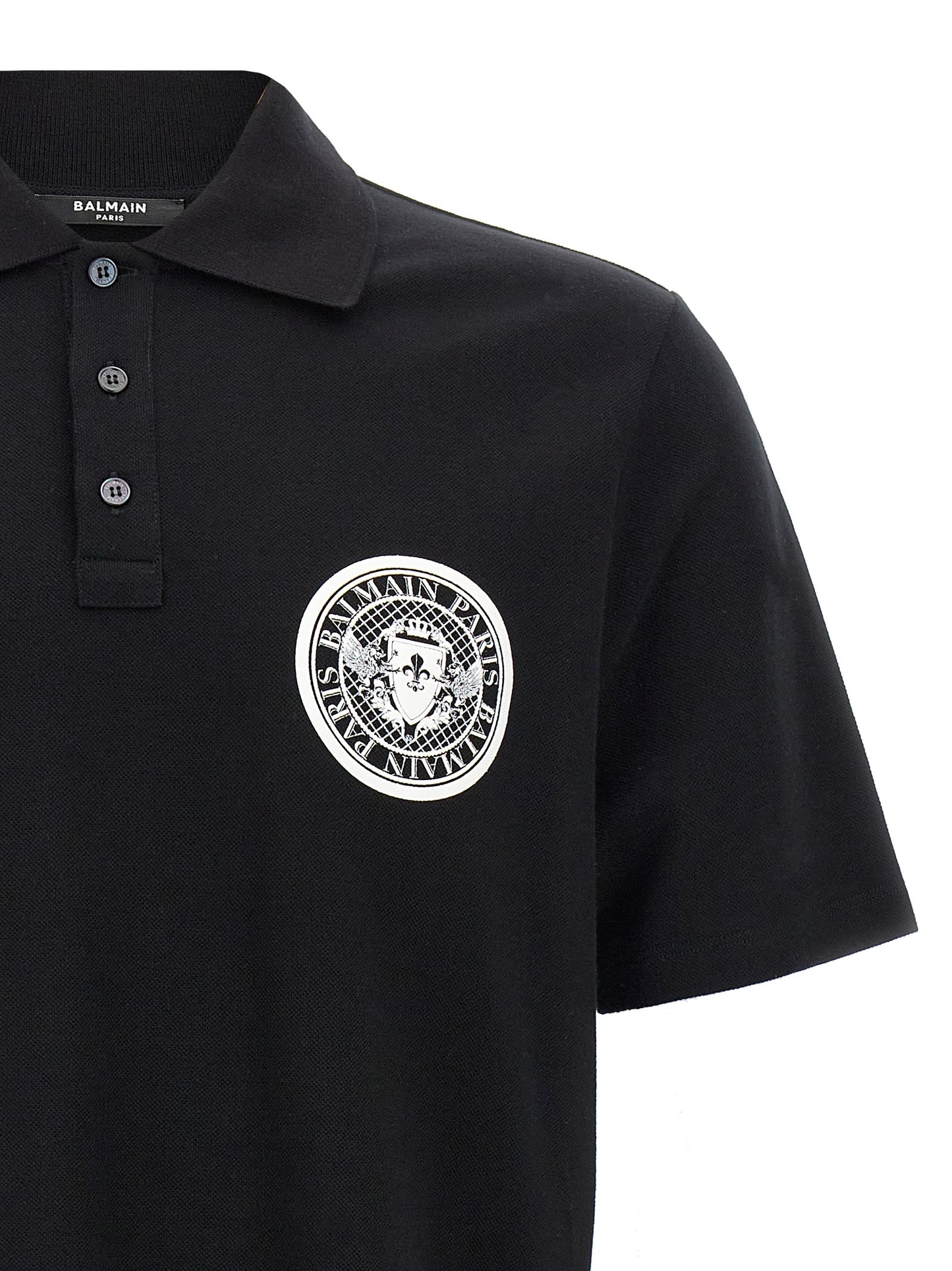 Balmain Bicolor Cotton Polo Shirt