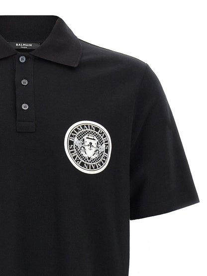 Balmain Bicolor Cotton Polo Shirt