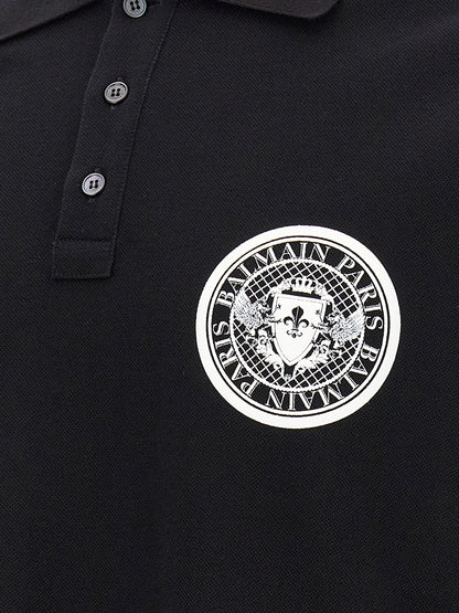 Balmain Bicolor Cotton Polo Shirt