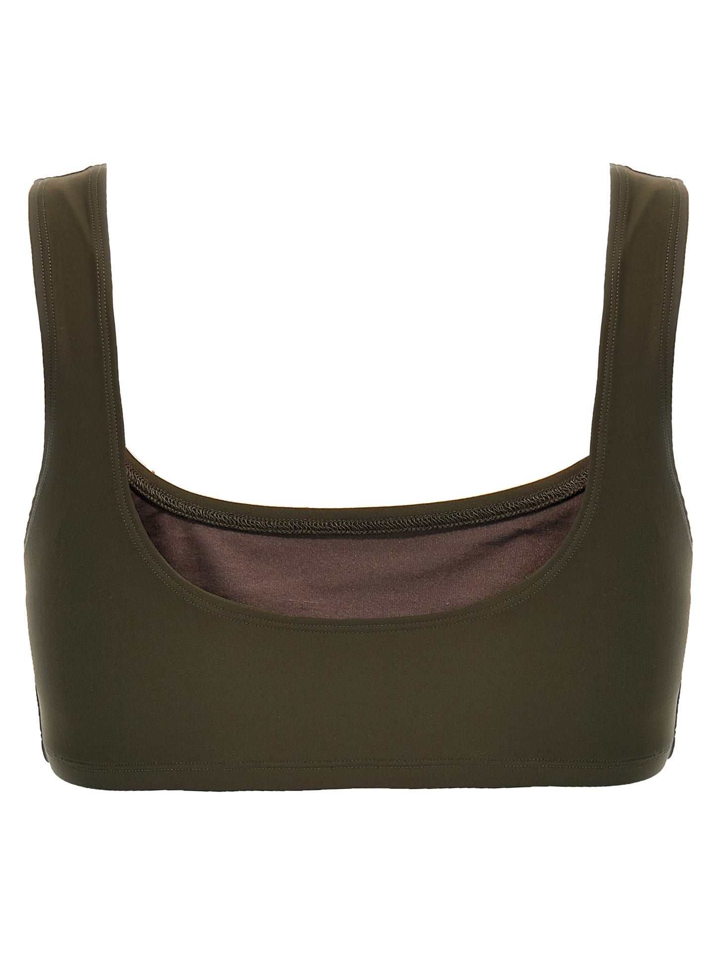 The Andamane Brown Polyamide Tank Tops