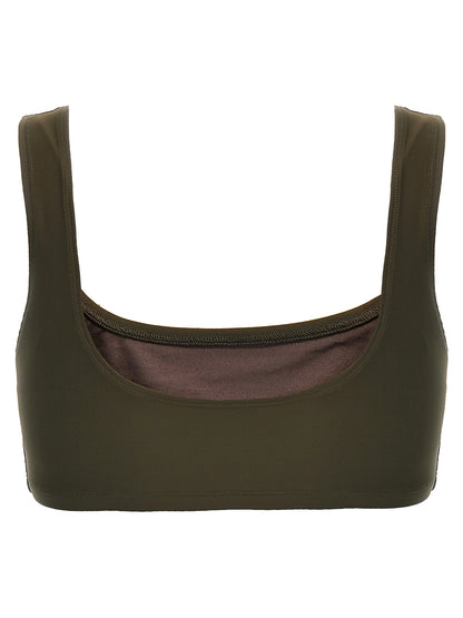 The Andamane Brown Polyamide Tank Tops