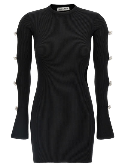 MACH & MACH Black Viscose Short Dress