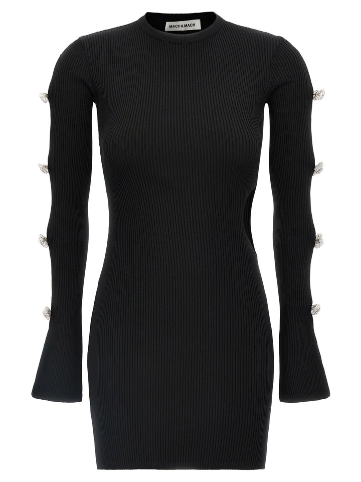 MACH & MACH Black Viscose Short Dress