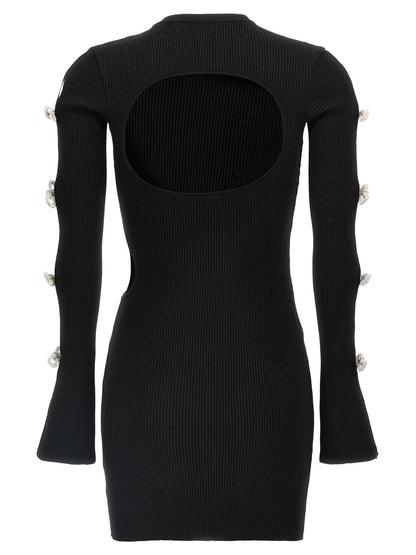 MACH & MACH Black Viscose Short Dress