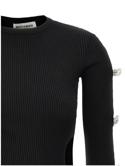 MACH & MACH Black Viscose Short Dress