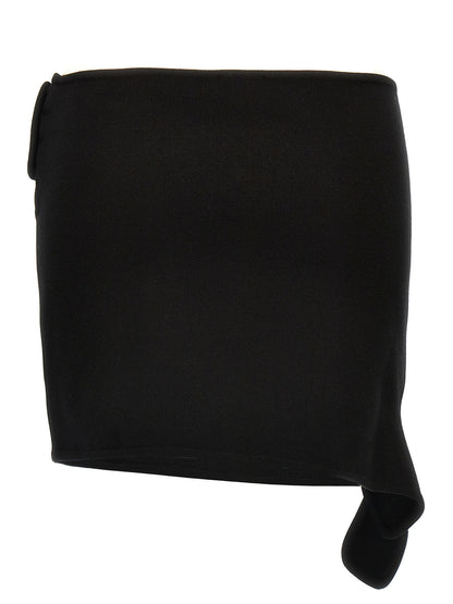 Courrèges Black Viscose Long Skirt