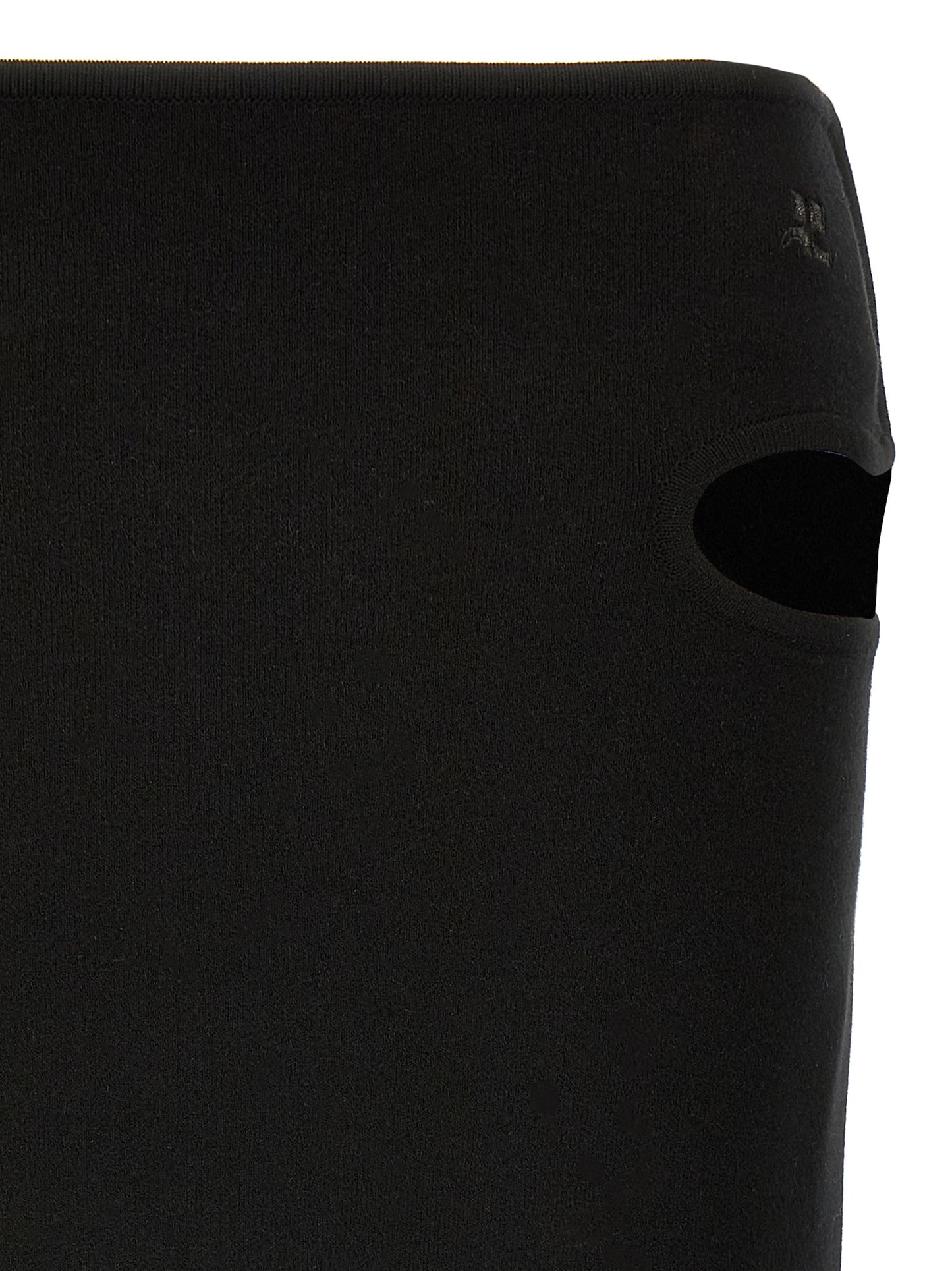 Courrèges Black Viscose Long Skirt