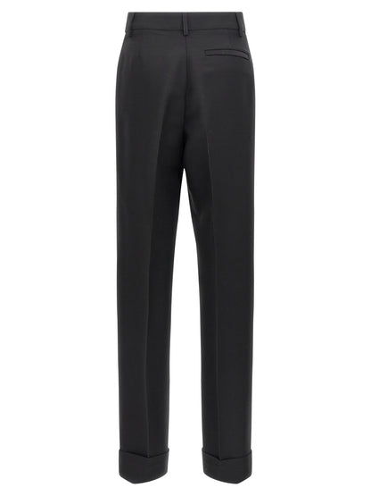 Ferragamo Black Viscose Dress Pants