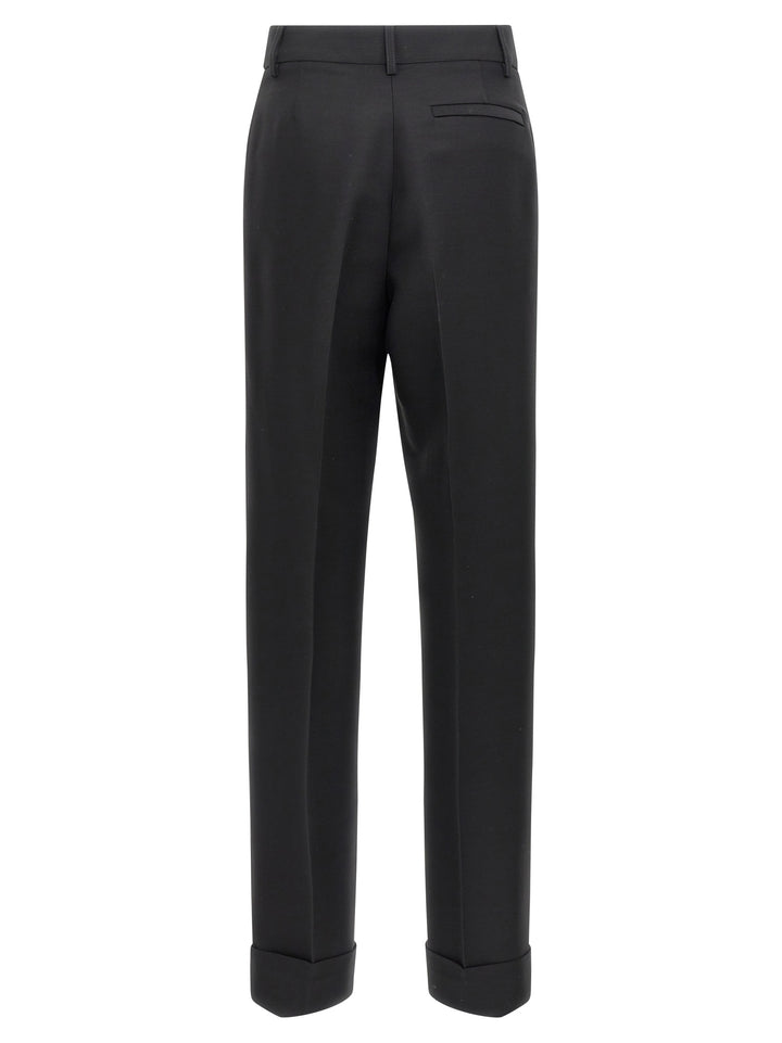 Ferragamo Black Viscose Dress Pants