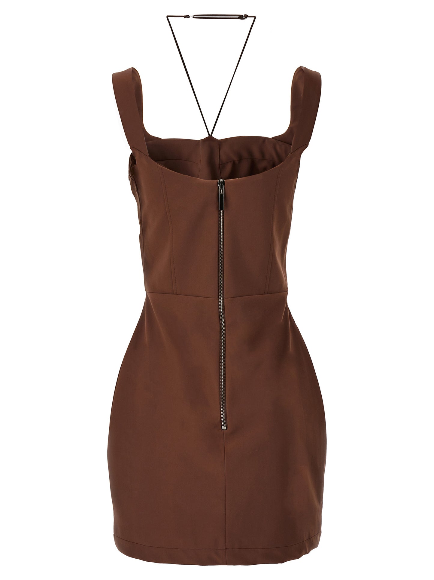Nensi Dojaka Brown Polyamide Short Dress