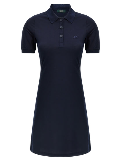 Courrèges Blue Cotton Short Dress