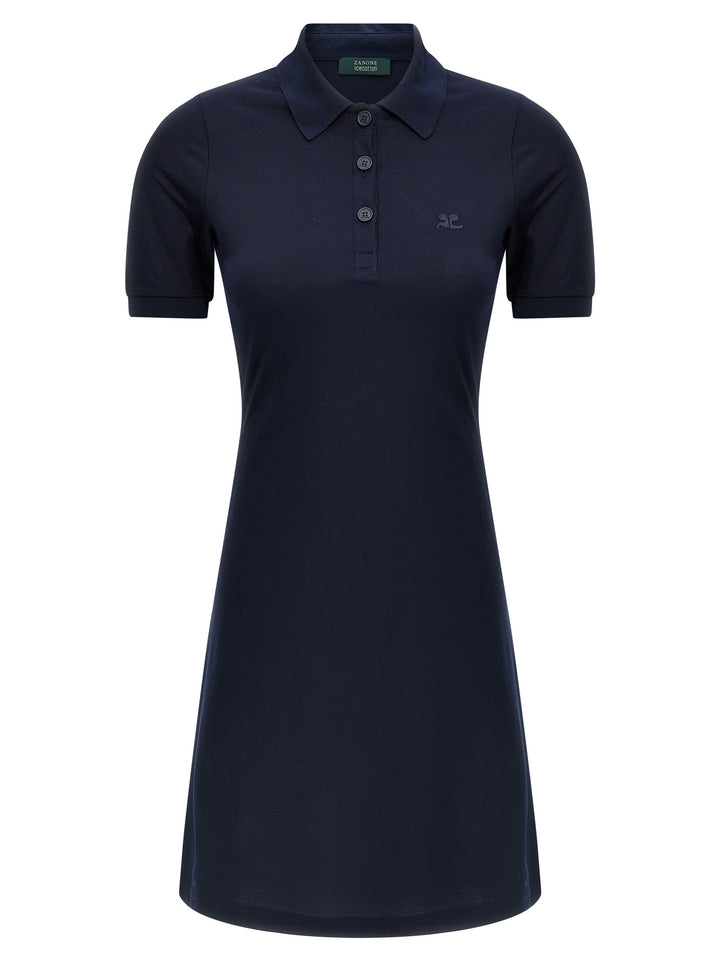 Courrèges Blue Cotton Short Dress