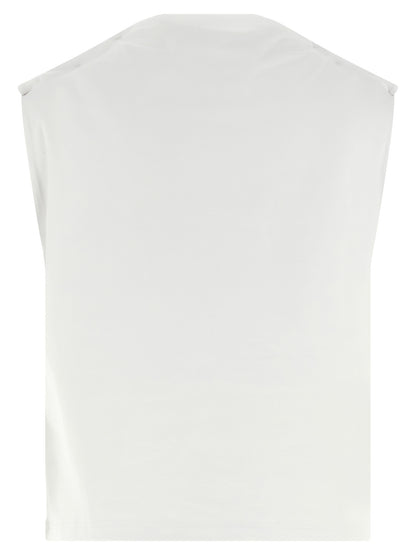 Armarium White Cotton Sleeveles T-Shirt