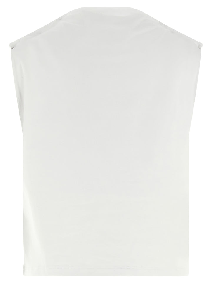 Armarium White Cotton Sleeveles T-Shirt