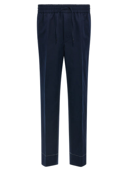 Brioni Blue Linen Casual Pants