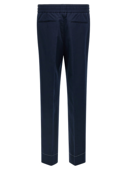Brioni Blue Linen Casual Pants