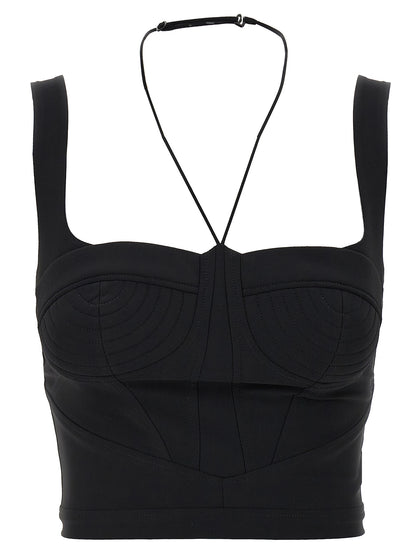 Nensi Dojaka Black Polyamide Tank Tops