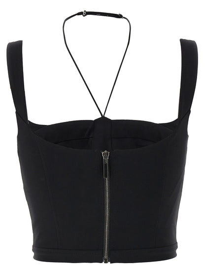 Nensi Dojaka Black Polyamide Tank Tops